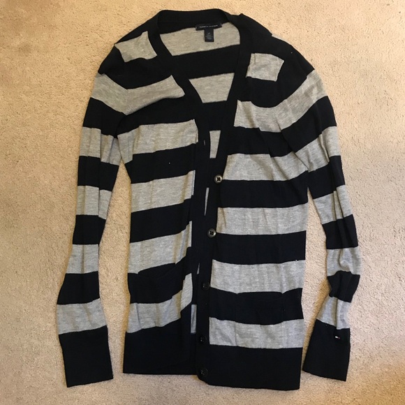 tommy hilfiger striped cardigan